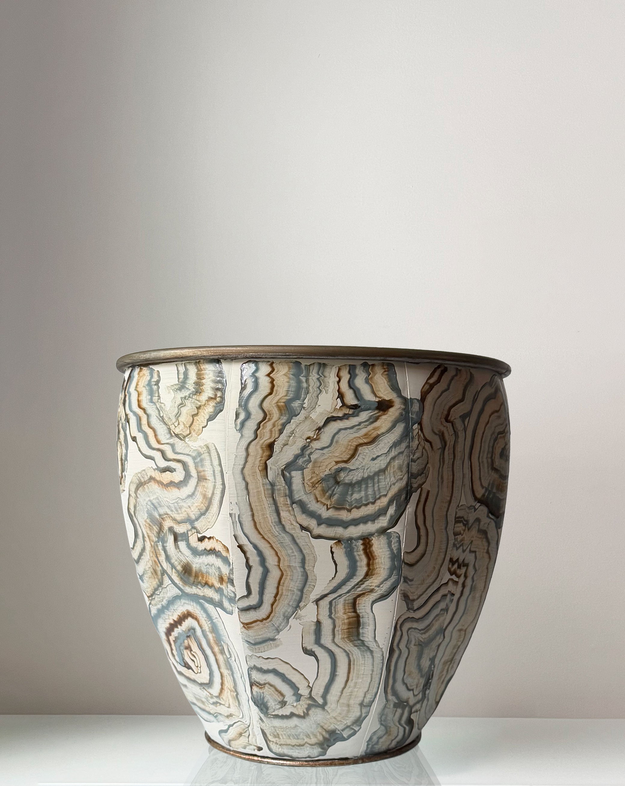 Faux Agate Planter - Slate