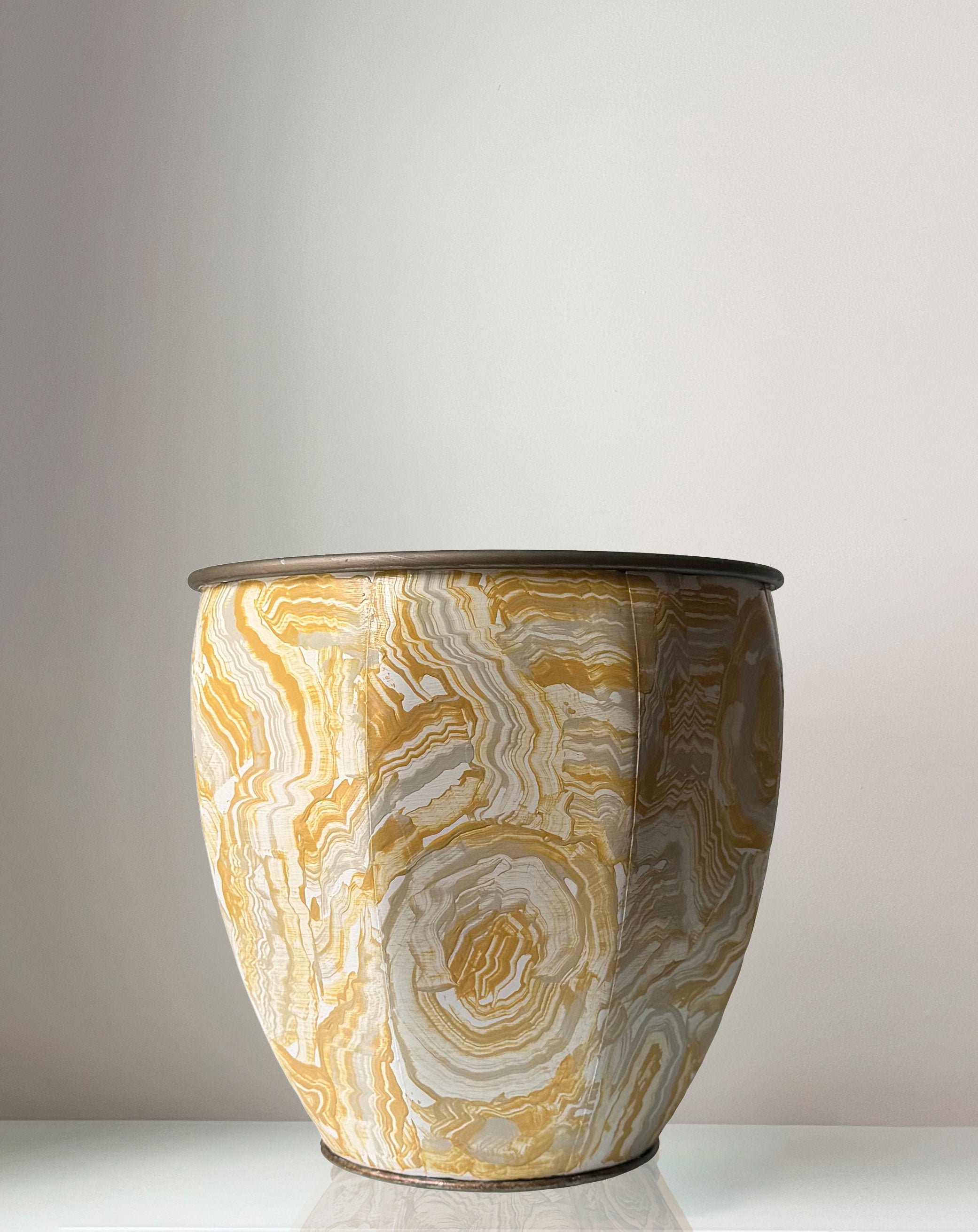 Faux Agate Planter - Ochre