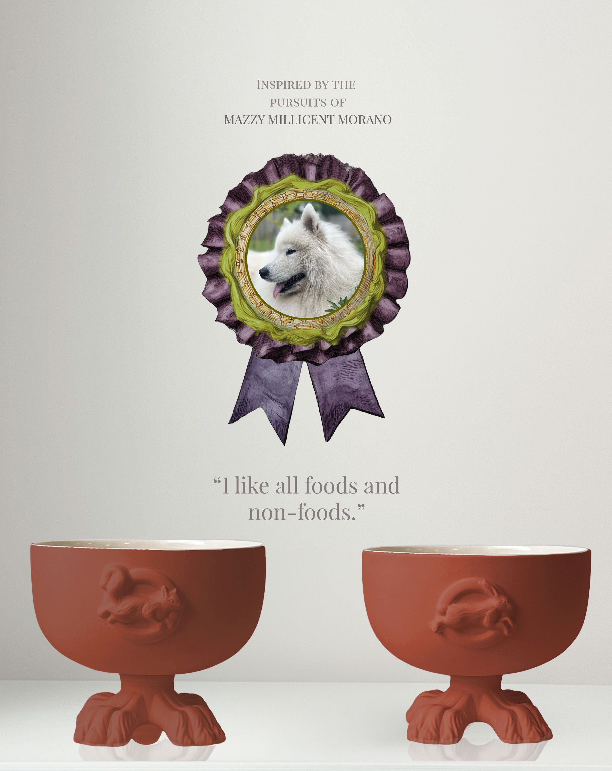 Le Bow Wow Dog Bowl - Cinnabar