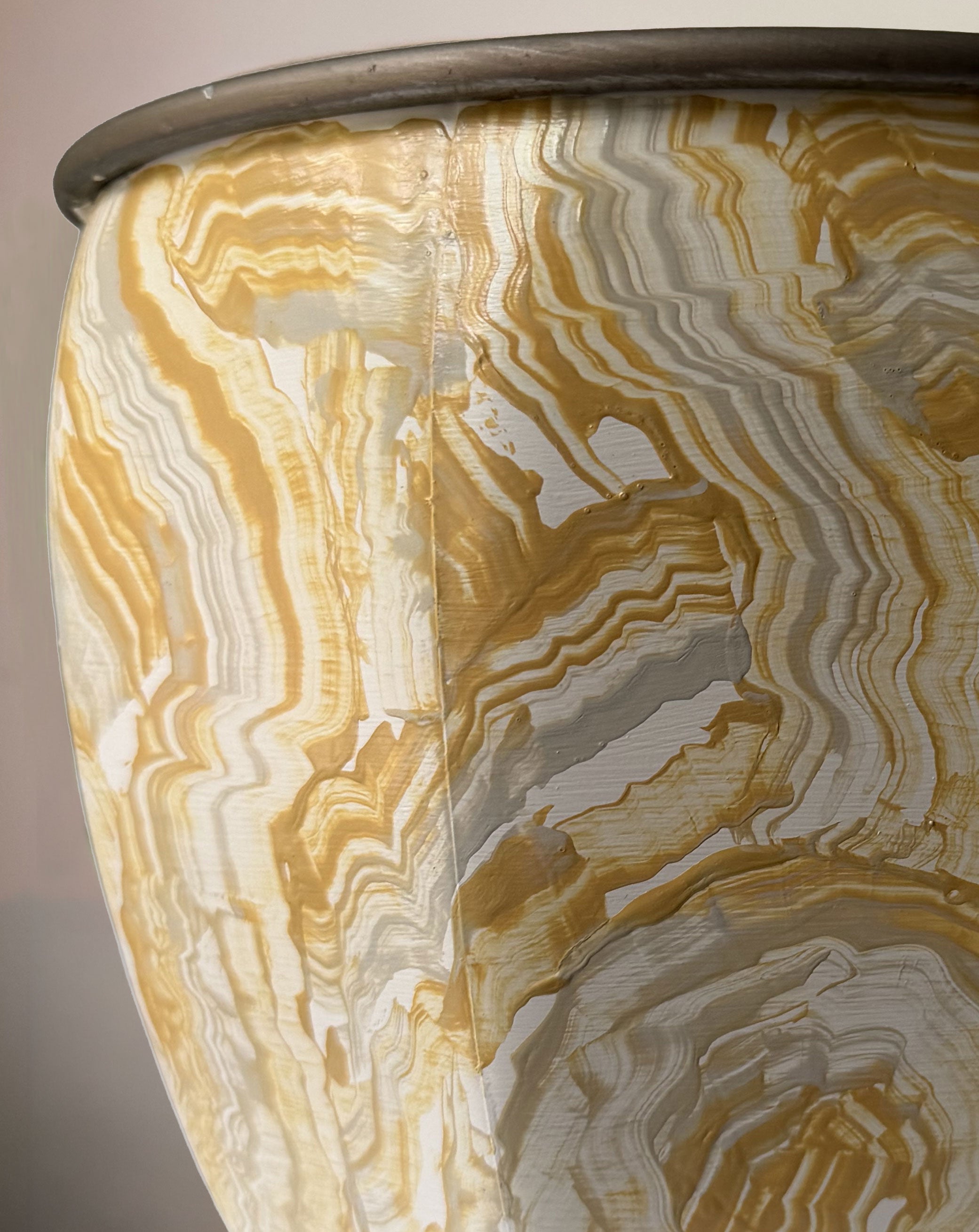 Faux Agate Planter - Ochre