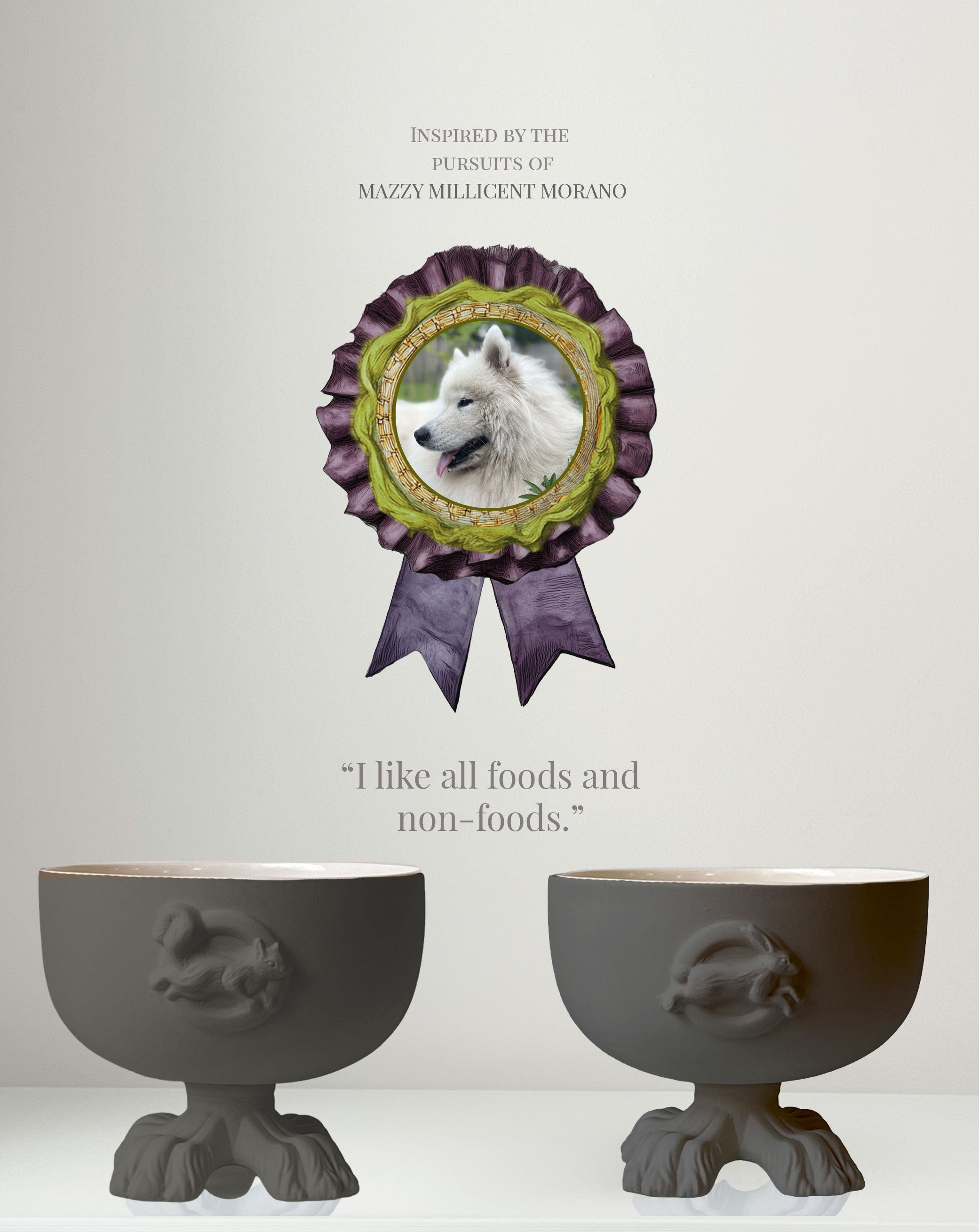 Le Bow Wow Dog Bowl - Obsidian